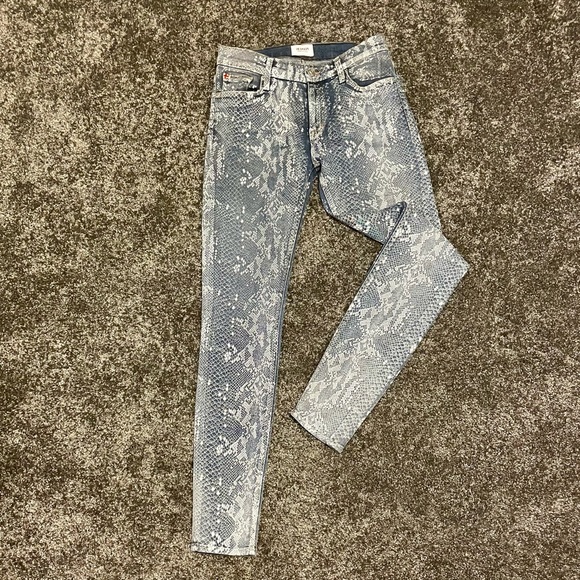 Hudson Nico Snakeskin Mid Rise Super Skinny Jeans - Picture 2 of 10
